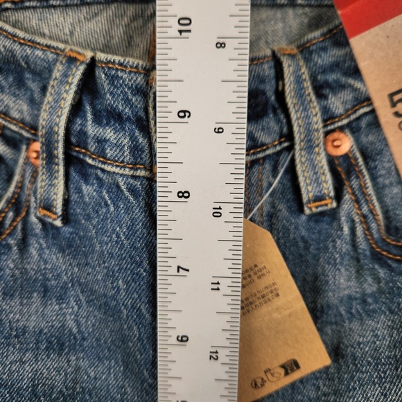 Levis 501 Curve Jeans Womens 25x30 Blue High Rise Straight Denim Embellished - Picture 9 of 12